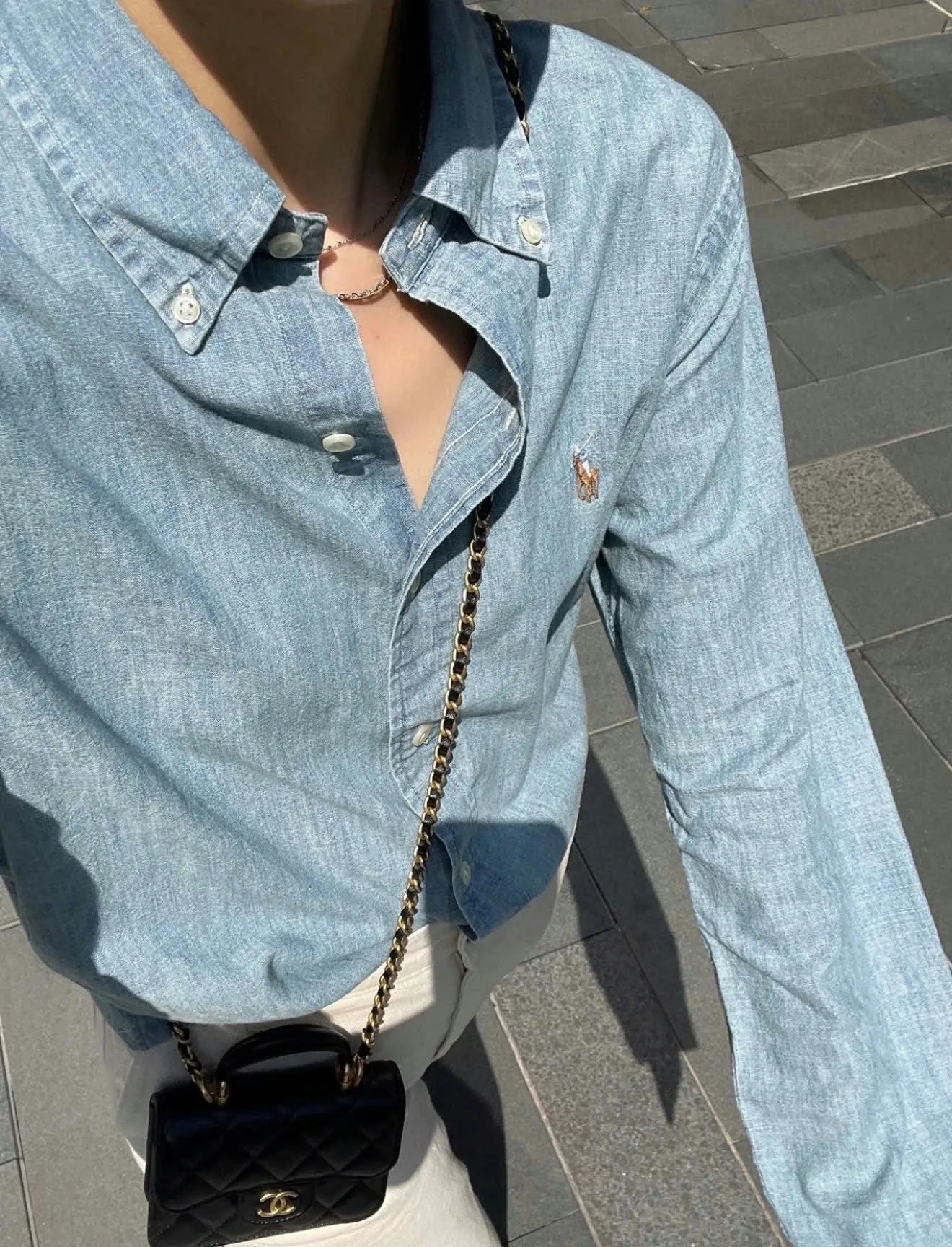 (Bill Macys) Ralph Lauren Big Boys Cotton Chambray Shirt 2