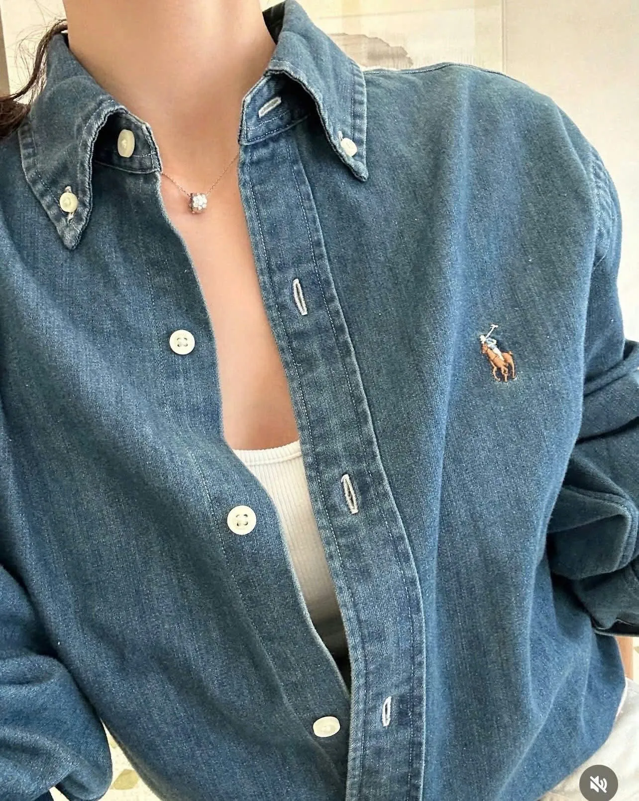 (Bill Macys) Ralph Lauren Big Boys Cotton Chambray Shirt