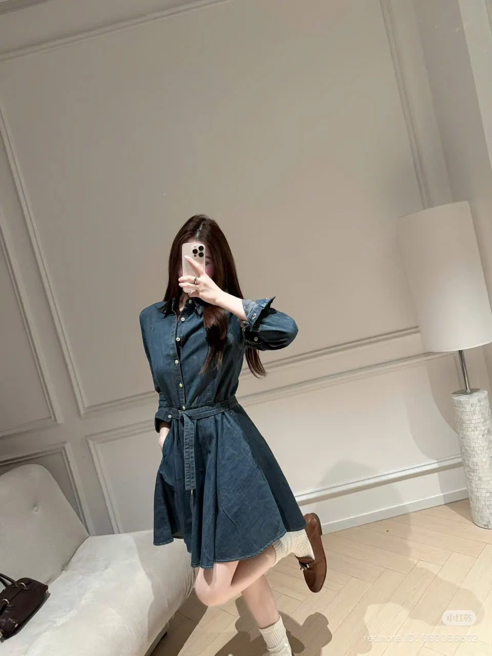 (Bill Macys) Ralph Lauren Big Girls Belted Chambray Shirtdress