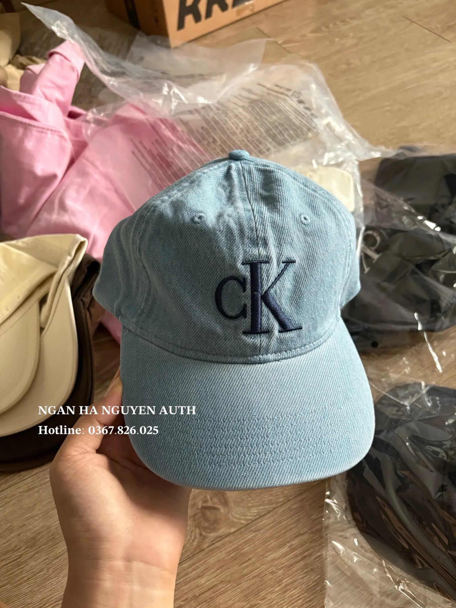(Bill US) Mũ Calvin Klein Monogram Denim (Size Adult)