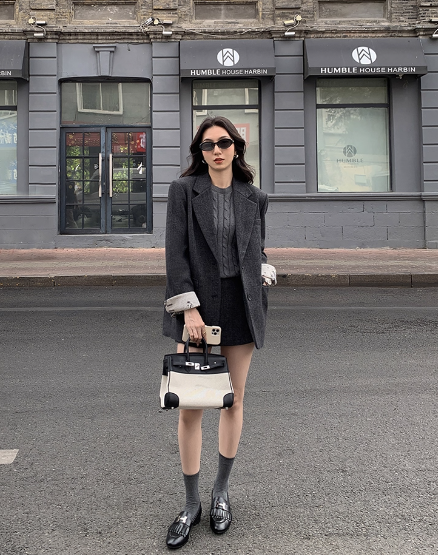 Set Dạ Mulvan Cao Cấp (Xám)