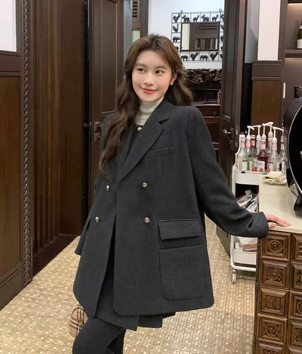 Set Dạ Lông Cừu Mulvan (Blazer + Chân váy)