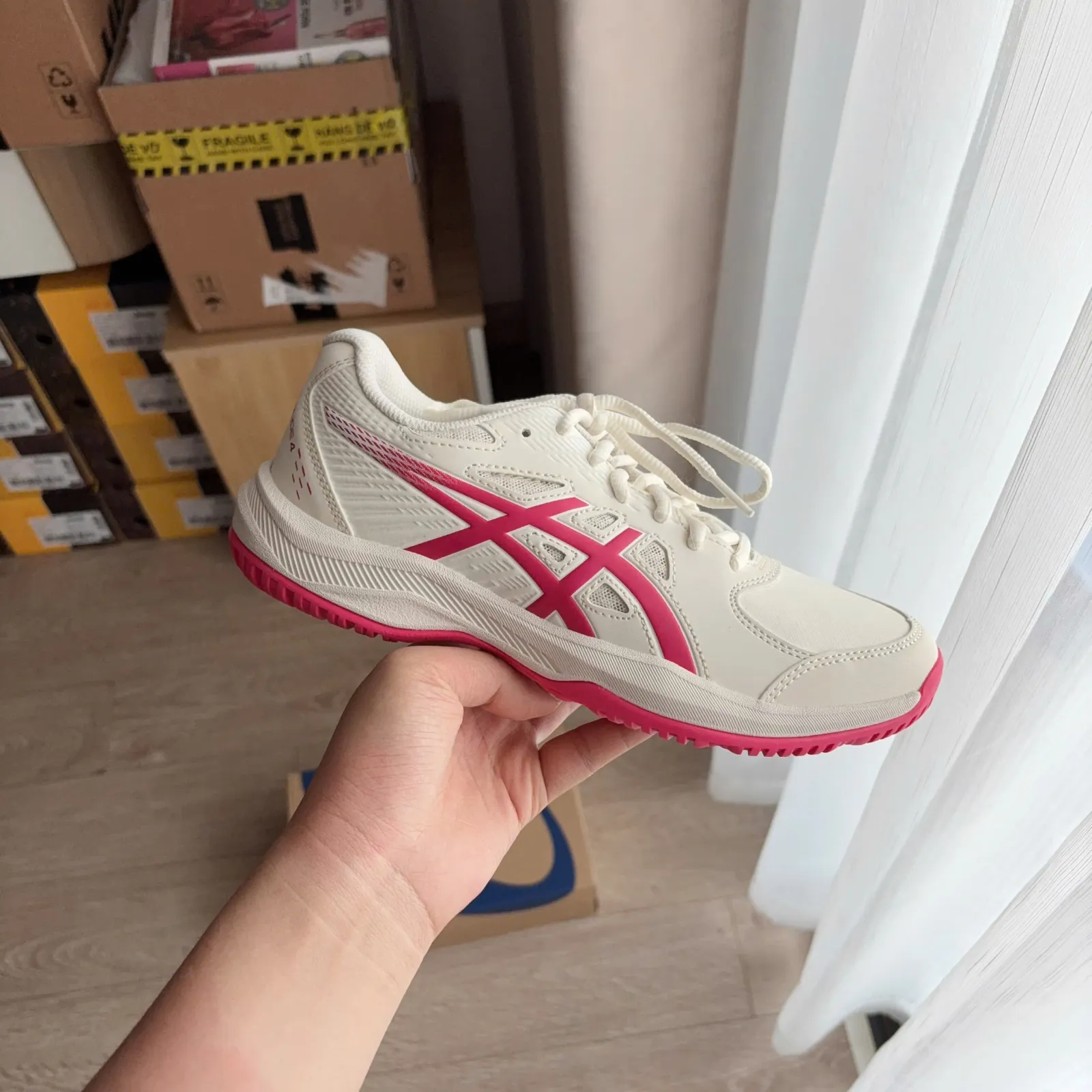 Tennis Asics Court Slide 4 - Cream Bright Rose (1042A283-101)