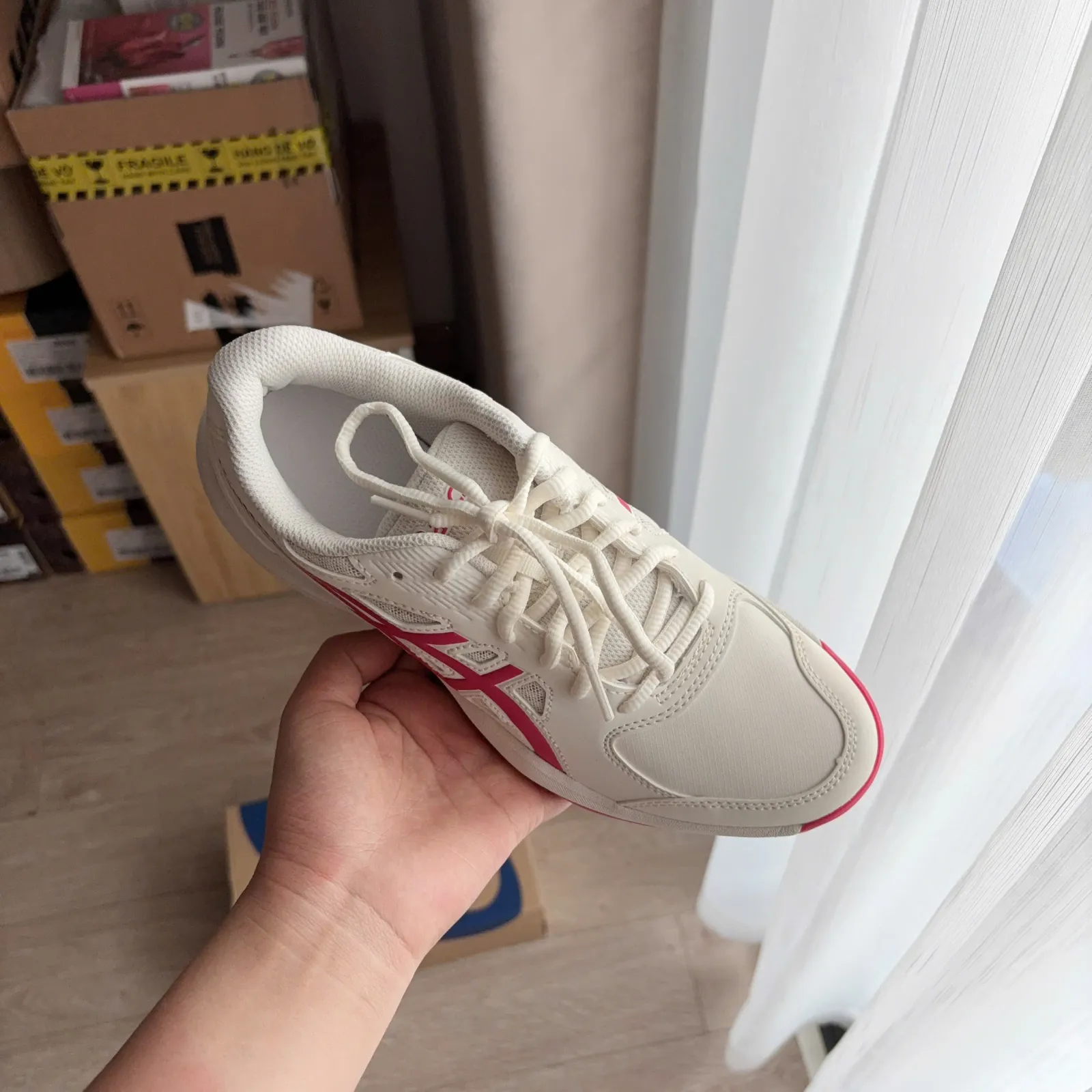 Tennis Asics Court Slide 4 - Cream Bright Rose (1042A283-101)